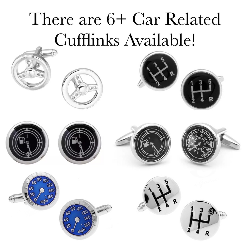 5 Speed Silver 5th Gearshift Cufflinks - Picture 16 of 16